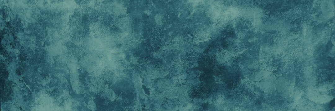 Rich blue background texture, marbled stone or rock textured banner with elegant mottled dark and light blue green color and design