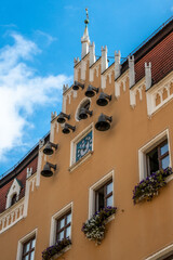 Obraz premium Roof gables on half-timbered houses in Donauwörth