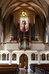 The organ within the catholic parish church Liebfrauenmünster in Donauwörth 