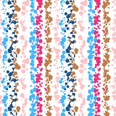 Fun pink blue white hand drawn seamless texture. Modern bright feminine swimwear fashion all over print. Doodle funky abstract summer beach style background. Playful high quality jpg swatch.