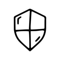 shield line vector doodle simple icon design