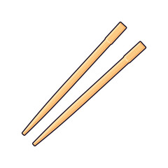 Disposable chopsticks isolated cartoon vector