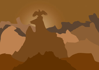 rocks and eagle
