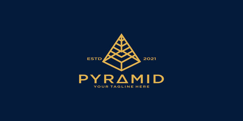 pyramid design inspiration with line style and business card template