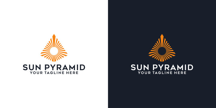 pyramid peak and sun logo design inspiration logo template and business card design