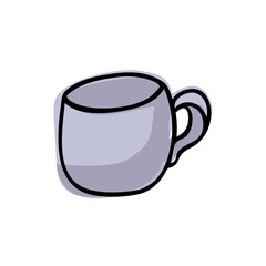 color vector illustration of a cup with . A doodle-style cooking tool on an isolated background