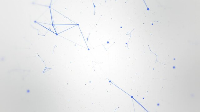 Blue Plexus modern design, lines and abstract geometric patterns with dots. Background loop. Technology abstract network.
