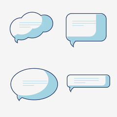 Set of collection chat message with flat design style. Modern chat message flat design. EPS10 format.