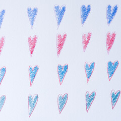 set of hand drawn hearts