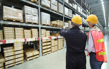 wholesale, logistic, people and export concept - Double exposure of delivery industry and logistics concept  transport and import-export commercial logistic