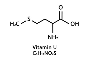 U Vitamin S-Methylmethionine molecular structure. U Vitamin S-Methylmethionine skeletal chemical formula. Chemical molecular formulas