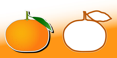 温州ミカンのステッカーとフレームのセット