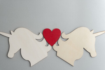 two unicorns in love