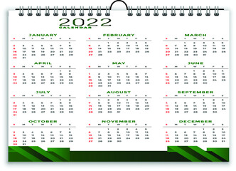 Geometric style professional 2022 calendar black yellow design template