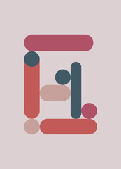 Abstract simple pink, purple, light shapes background