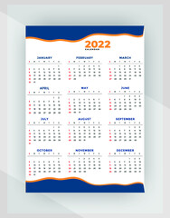 New modern calendar design template 2022