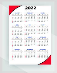New modern calendar design template 2022