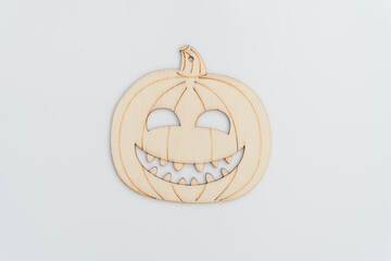 wooden jack o lantern pumpkin