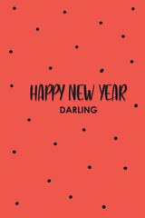 cute christmas poster with phrase happy new year