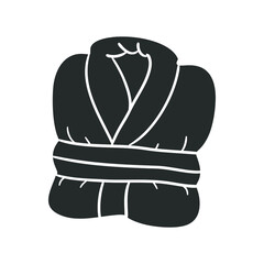 Bathrobe Icon Silhouette Illustration. Spa Clothes Vector Graphic Pictogram Symbol Clip Art. Doodle Sketch Black Sign.
