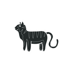 Cat Icon Silhouette Illustration. Pet Animal Vector Graphic Pictogram Symbol Clip Art. Doodle Sketch Black Sign.