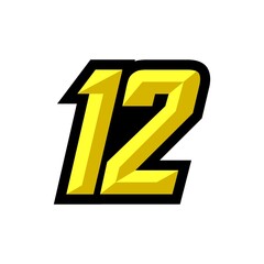 Creative modern logo design racing number 12