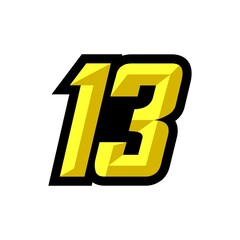 Creative modern logo design racing number 13