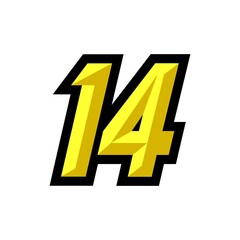 Creative modern logo design racing number 14