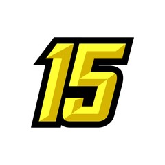 Creative modern logo design racing number 15