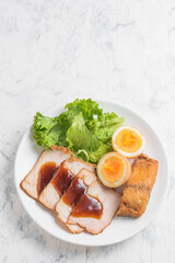 焼豚と鯖の竜田揚げ