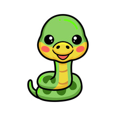 Cute little green snake cartoon