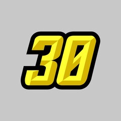 Creative modern logo design racing number 30