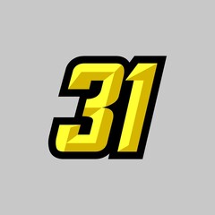Creative modern logo design racing number 31