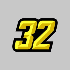 Creative modern logo design racing number 32