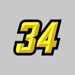 Creative modern logo design racing number 34