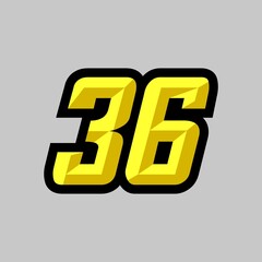 Creative modern logo design racing number 36