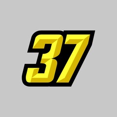 Creative modern logo design racing number 37