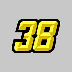 Creative modern logo design racing number 38