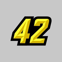 Creative modern logo design racing number 42