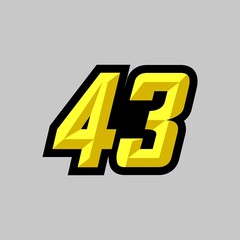 Creative modern logo design racing number 43