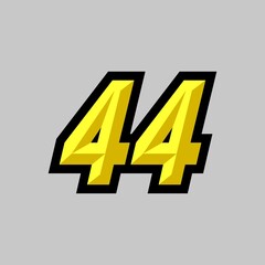 Creative modern logo design racing number 44