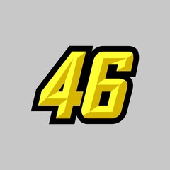 Creative modern logo design racing number 46