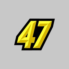 Creative modern logo design racing number 47