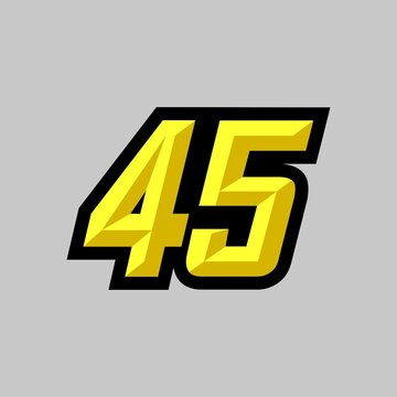 Creative modern logo design racing number 45