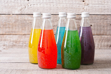 Sweet healthy drink with basil seeds