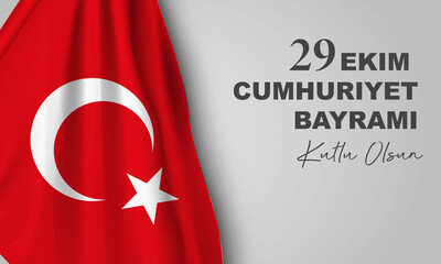 29 ekim Cumhuriyet Bayrami kutlu olsun, Republic Day Turkey. Translation: 29 october Republic Day Turkey and the National Day in Turkey happy holiday background Illustration