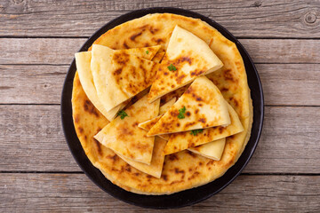 Homemade khachapuri bread with cheese