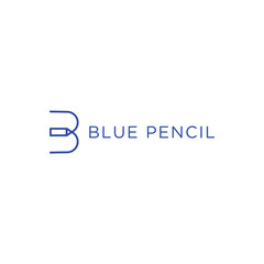 Blue pencil. Logo template.