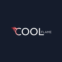 Fototapeta na wymiar Cool flame. Logo template.