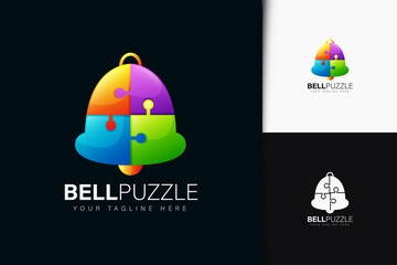 Fototapeta premium Bell puzzle logo design with gradient